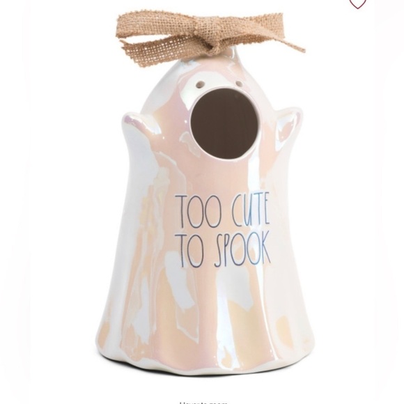 RAE DUNN Too Cute to Spook Luster Ghost Birdhouse NEW in box - Picture 1 of 7